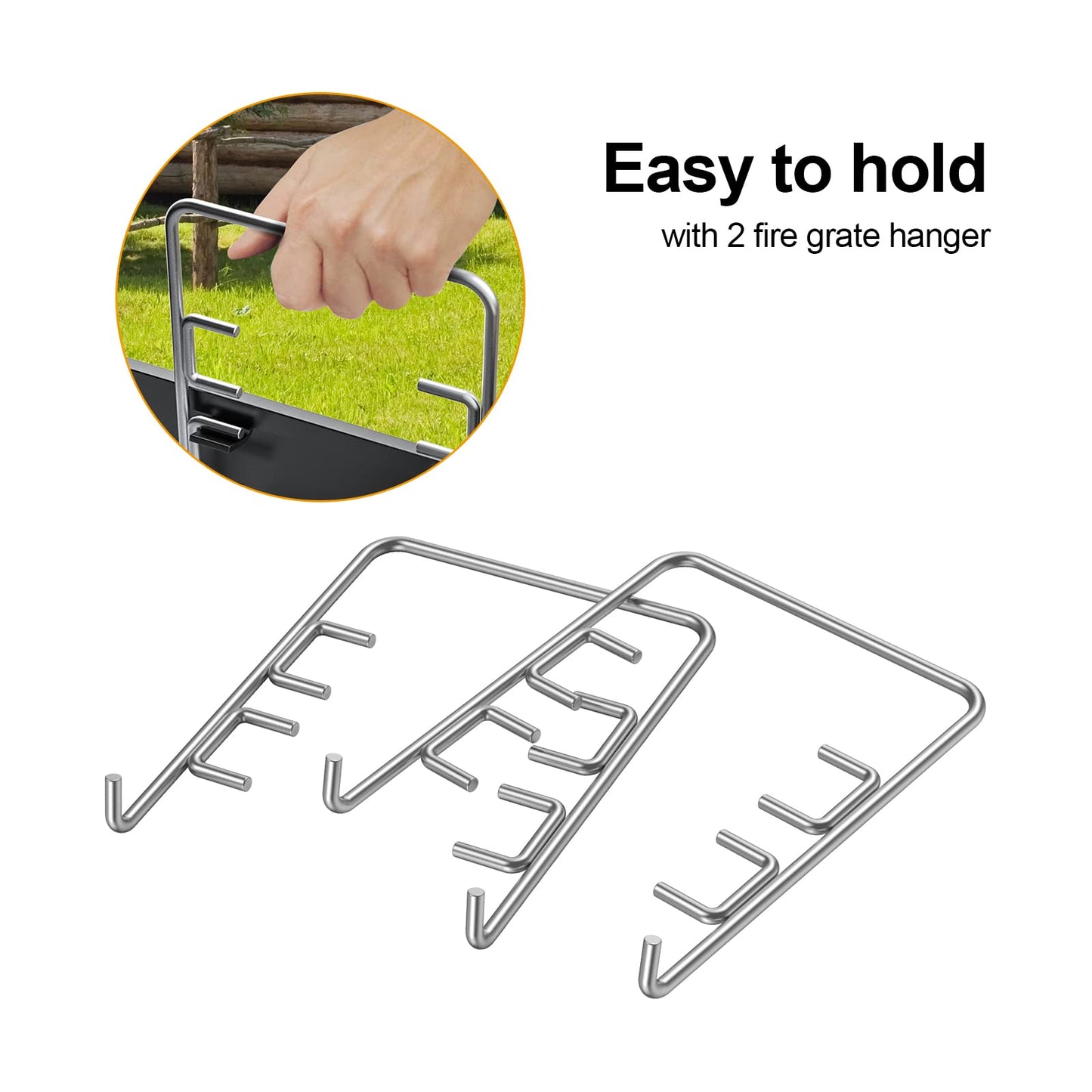 27 Inch Aluminized Steel Ash Pan for Chargriller Charcoal Grills 1224 1324 2121 2222 2727 2828 2929 Replacement Parts with 3pcs Removable Fire Grates and 2pcs Hanger for Charbroil 17302056 Grill