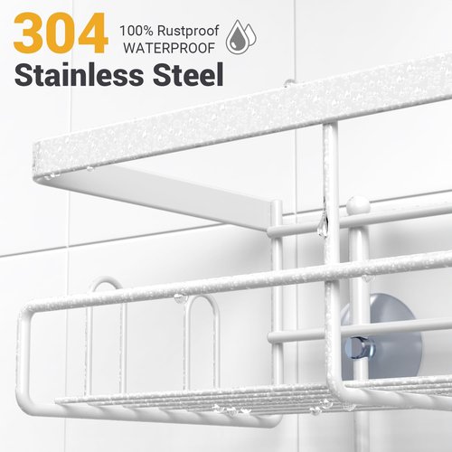 AKTECKE Shower Caddy - 30-Piece Hanging Bathroom Organizer in White for Space-Saving Storage