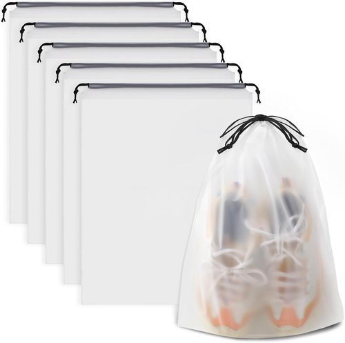 COIDEA Waterproof Travel Shoe Bags - Durable Packing Storage for Men & Women | Clear, 15.7 x 11.8 inches, Set of 5