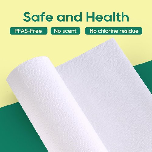 ECOlipak Bamboo Paper Towels - Soft & Absorbent 2-Ply | 8 Rolls, 120 Sheets, Compostable & Plastic-Free