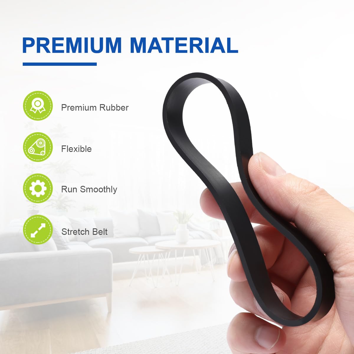 LANMU Replacement Vacuum Belts - Compatible with Bissell Powerlifter & CleanView | 2-Pack