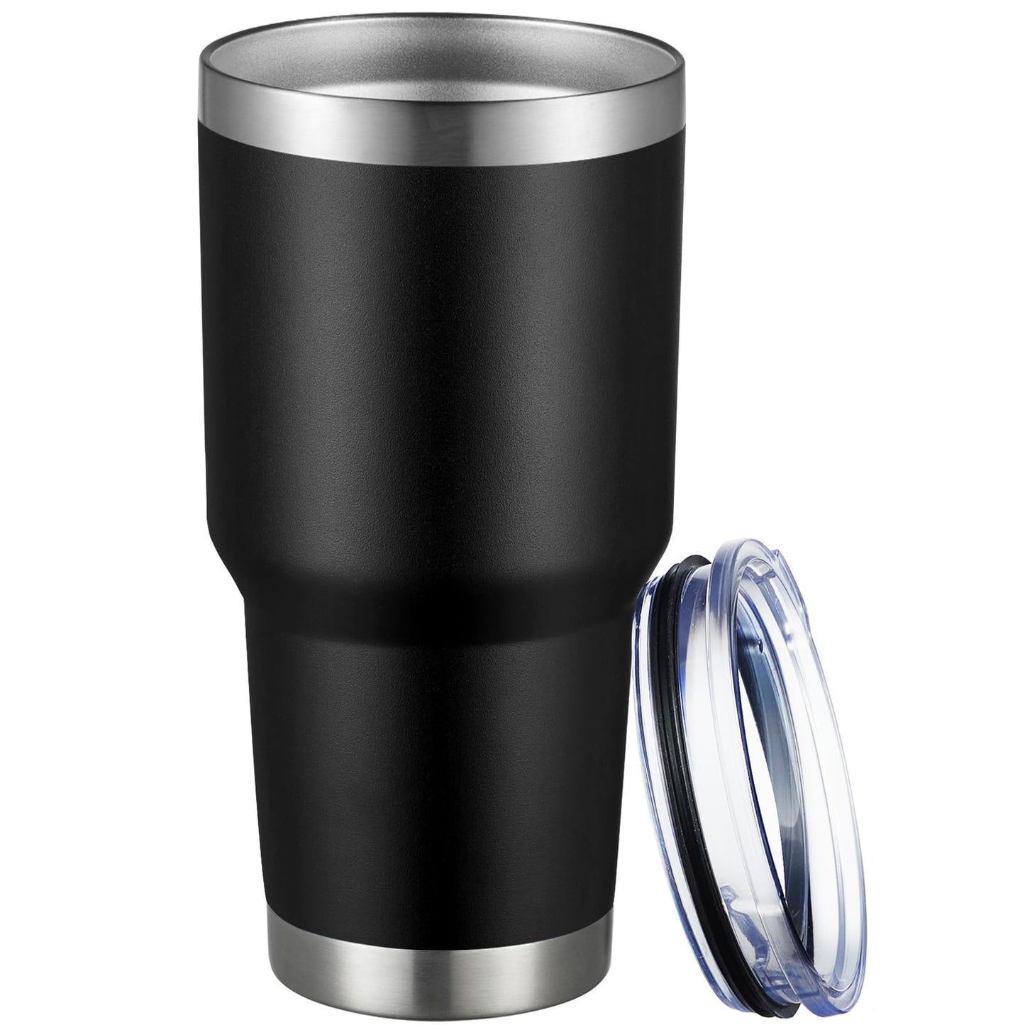 MEWAY 30oz Tumbler Double Wall Vacuum Insulated Travel Mug, Stainless Steel Tumbler with Lid, Durable Powder Coated Insulated Coffee Cup for Cold & Hot Drinks (Black,1 PACK)