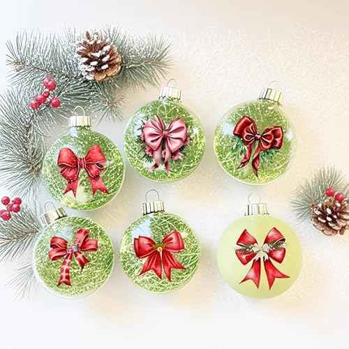 53 Pieces Christmas Decorative Bows Stickers for Crafts Scrapbooking Bottle Cup Waterproof Christmas Decals for Ornament Xmas Ball Window Stickers