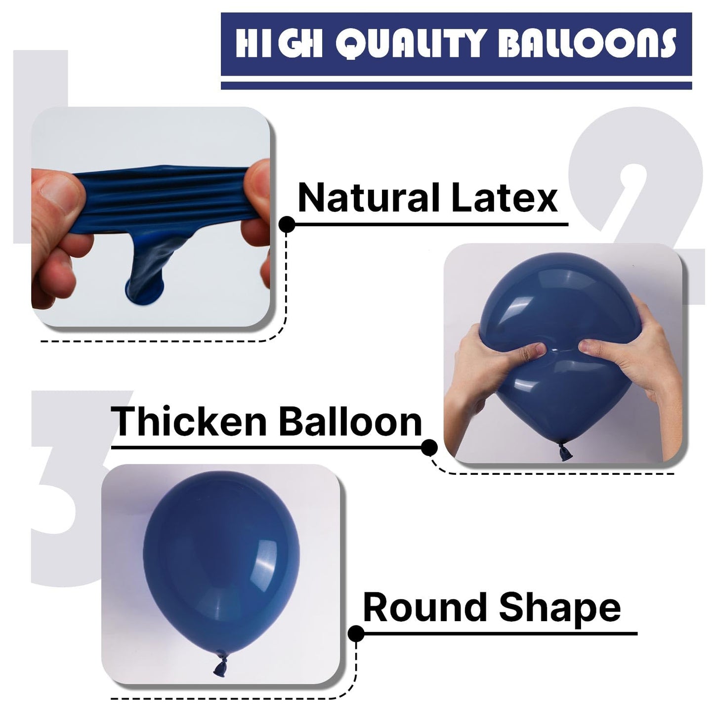 PartyWoo Navy Blue Balloons 140pcs Different Sizes of 18 12 10 5 Inch Dark Blue Balloon Arch Kit Garland for Graduation Wedding Sports Theme Boy Baby Shower Men Birthday Party Decorations Blue-Y72