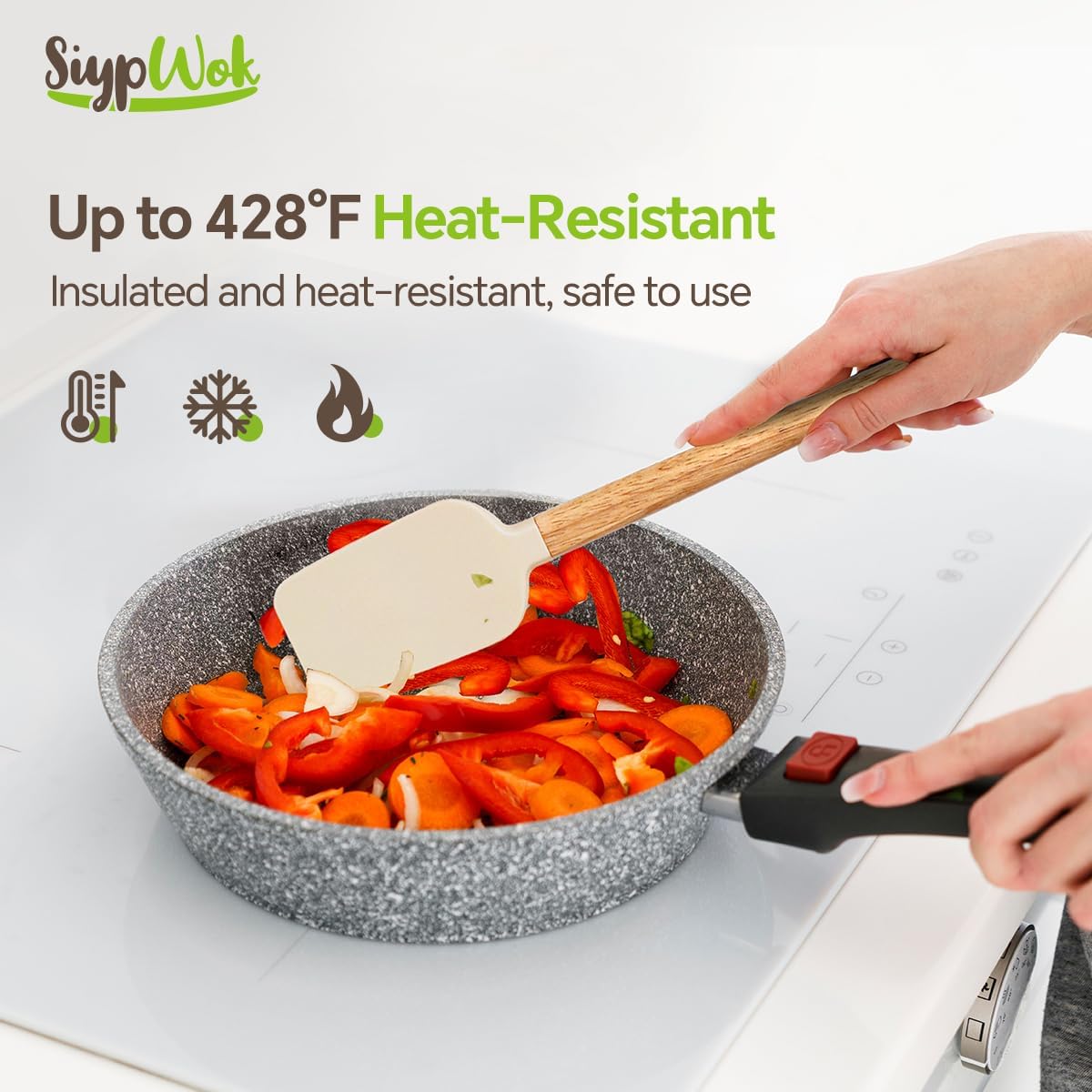 Silicone Spatula Set - Food Grade Rubber Kitchen Tools | 4-Piece Nonstick Heat Resistant Up to 600°F