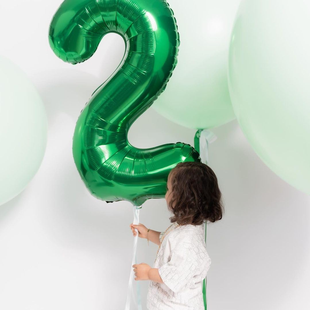 Dark Green Number 14 Balloon 40 Inch, 14th Birthday Party Decorations for Children, Giant 14 Foil Balloon for Party Supplies