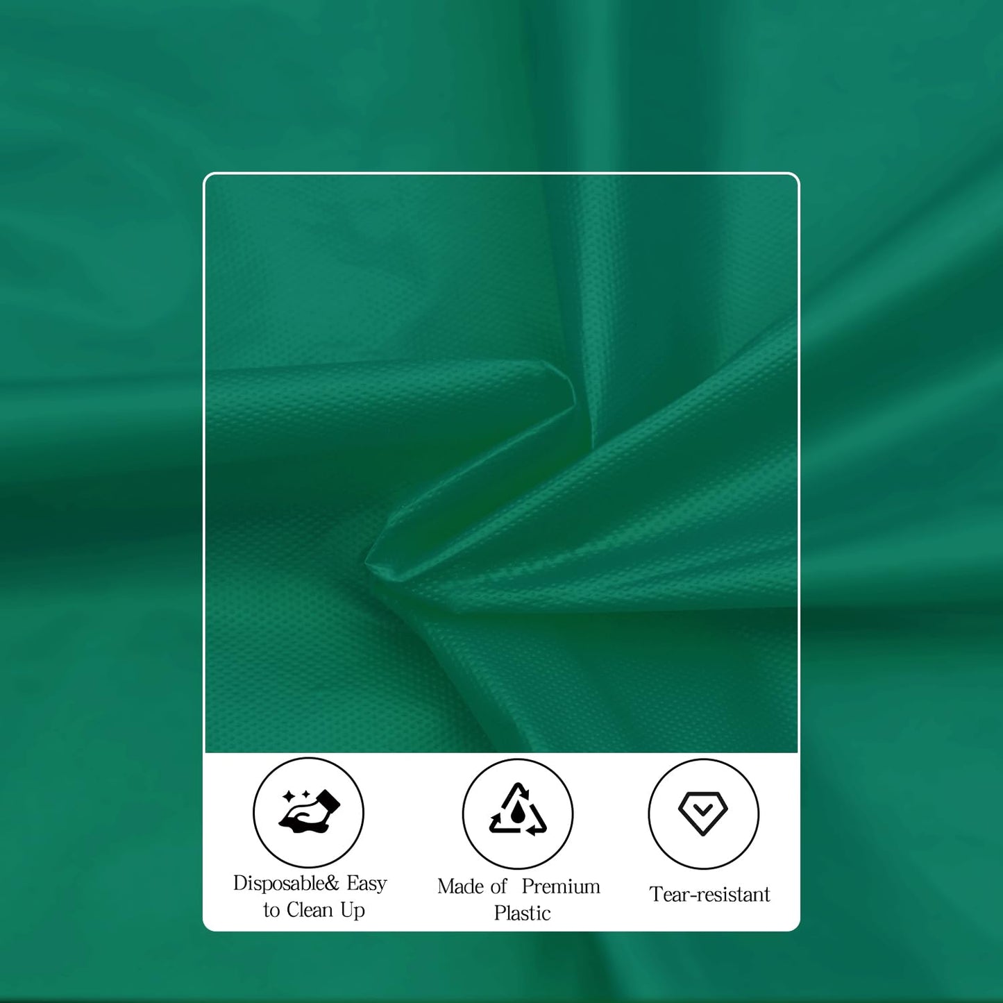 Dark Green 6 Pack Plastic Table Cloth 84", Disposable Round Tablecloth Table Cover, Plastic Tablecloths for Parties