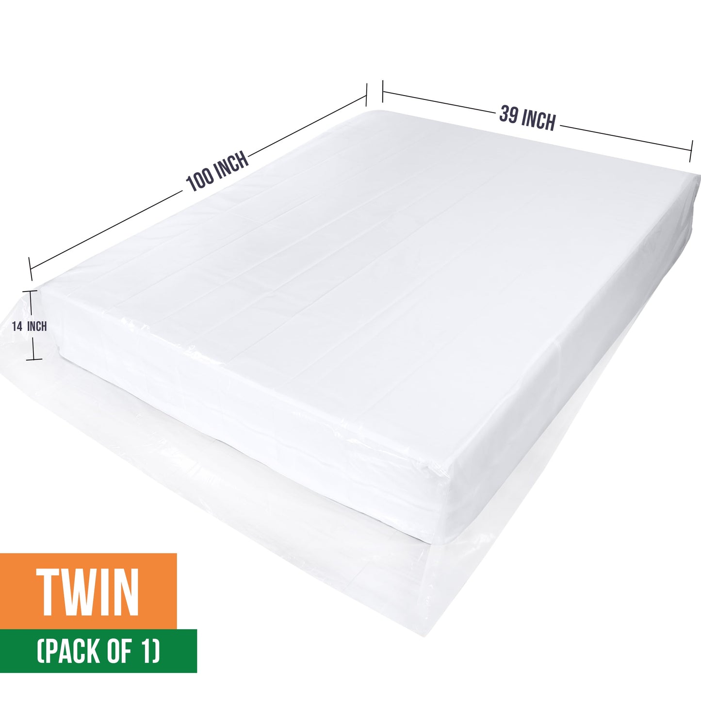 Utopia Home Twin Size Mattress Cover for Moving, 4 Mil Heavy Duty Plastic Mattress Bag for Disposal, Mattress Encasement Fits Mattresses up to 14 Inches, Mattress Bags for Moving