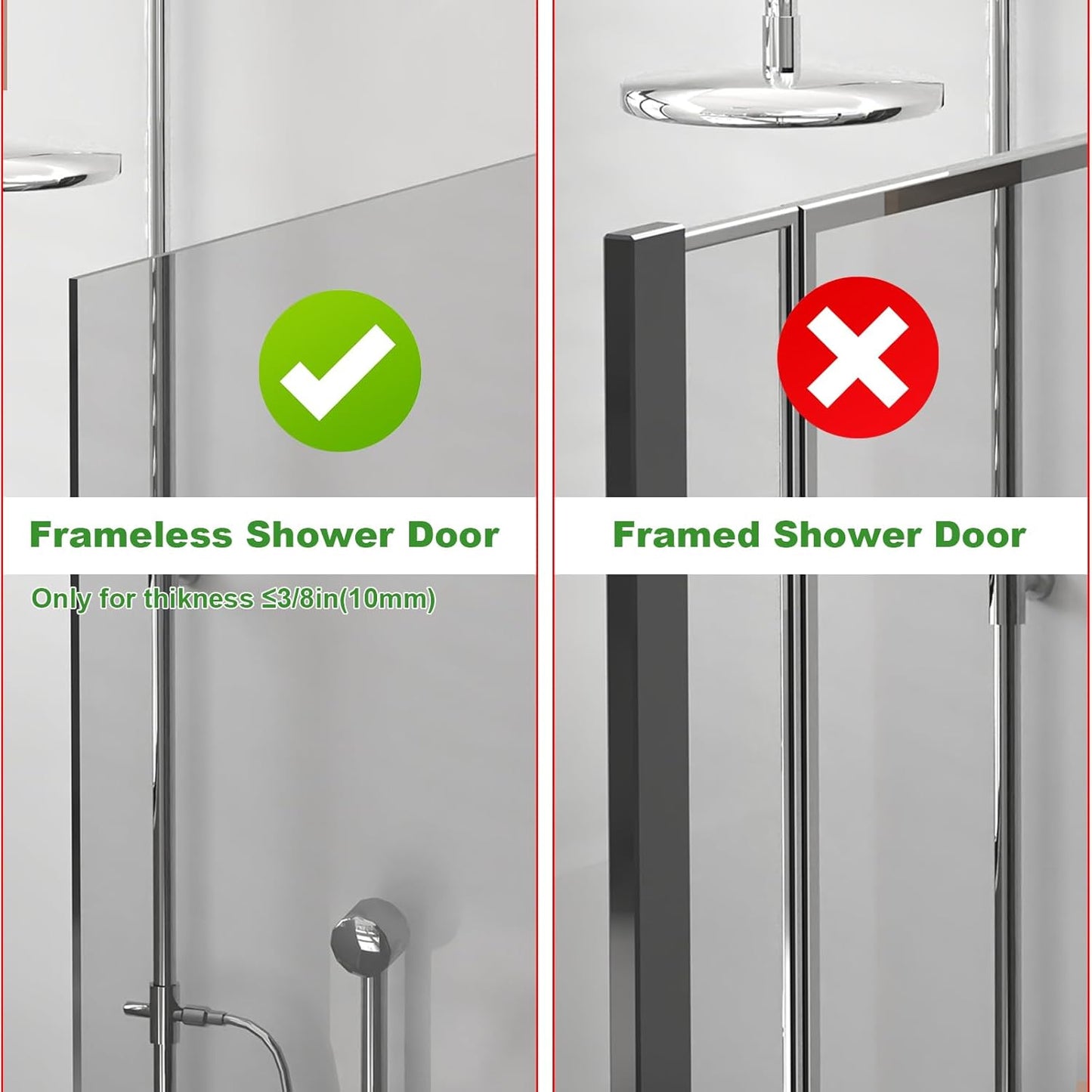 PMMASTO Shower Door Hooks - Heavy-Duty Stainless Steel Towel Hooks for Frameless Glass Doors | 7.5 Inch, Black 'T' Shape (2 Pack)