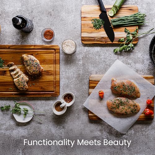 Teakhaus Essential Trio Teak Cutting Board Set - Small, Medium & Large