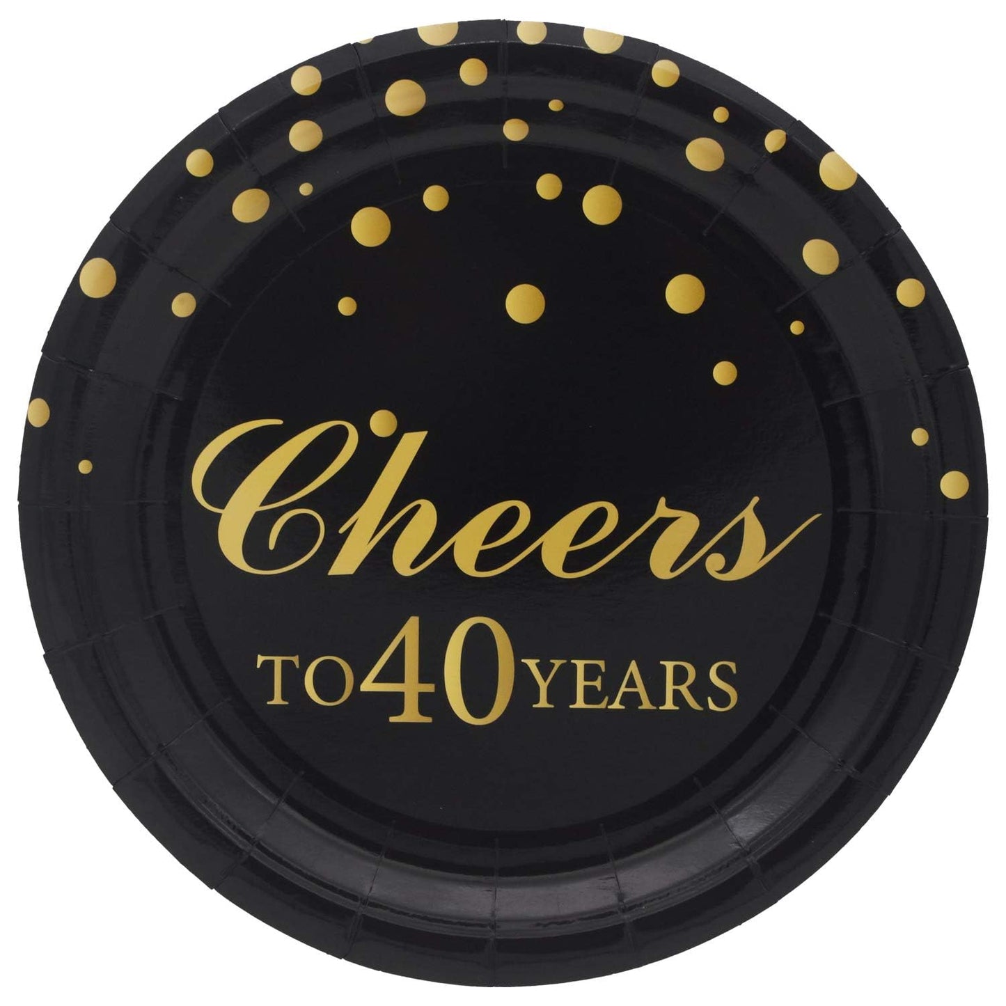 Pandecor 40th Birthday Party Supplies,50 PCS Cheers to 40 Years Disposable 7 Inch Paper Plates Dessert Plates for 40 Years Anniversary Party
