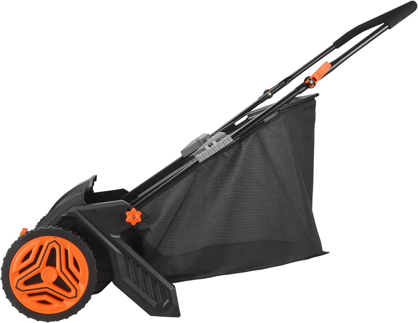 VEVOR Push Lawn Sweeper - 21-Inch Heavy-Duty Leaf & Grass Collector with 3.5 Cu. Ft. Capacity