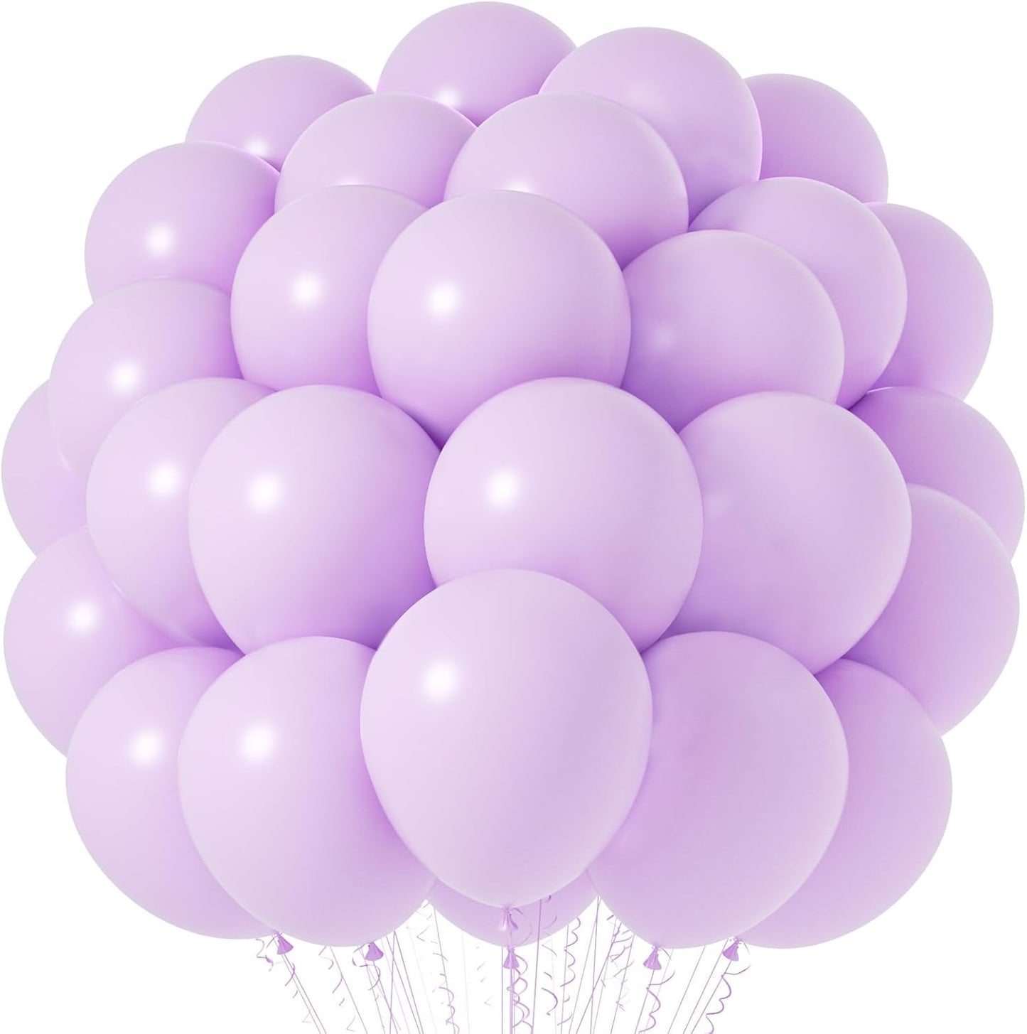 Voircoloria Pastel Purple Balloons - 66 Pack of 12-Inch Light Purple Latex for Parties & Celebrations