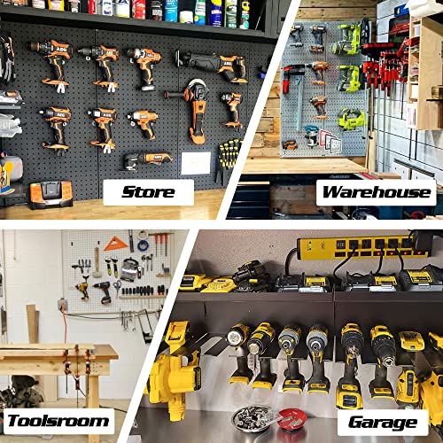 4-Slot Magnetic Power Tool Organizer Wall Mount Storage Rack with Screwdriver Holder