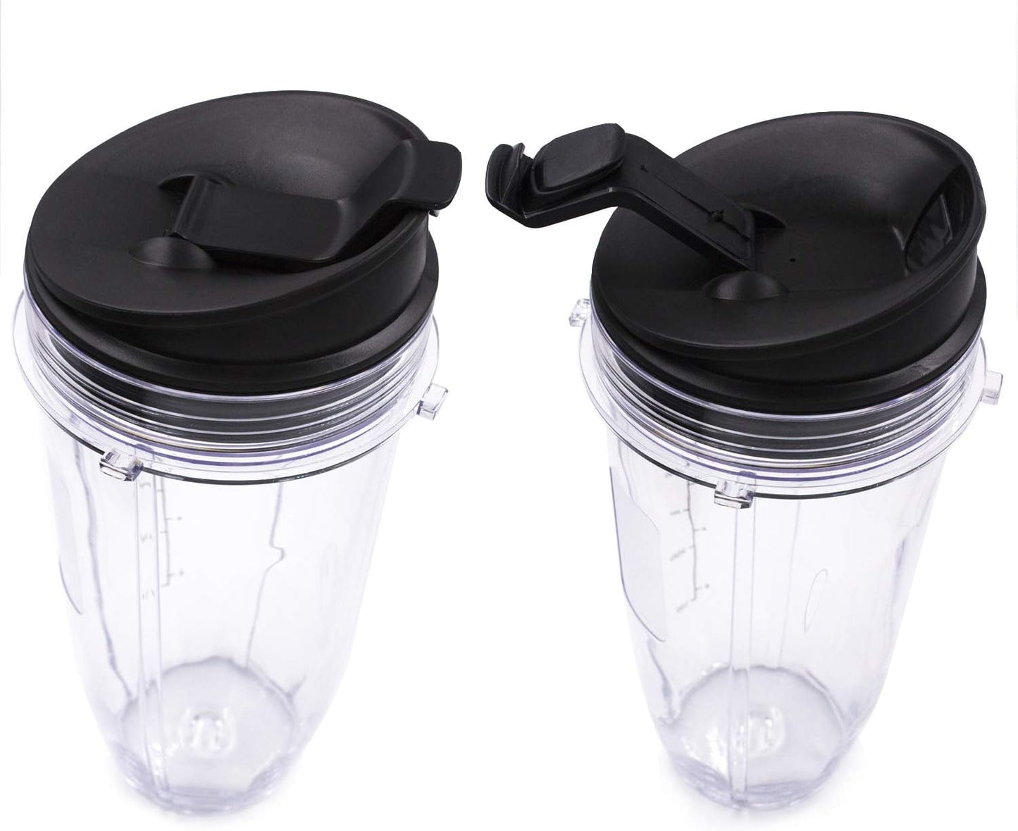Ninja Replacement Blender Cups - 24 Oz with Lids (2 Pack) for Auto iQ Models & Foodi Blenders