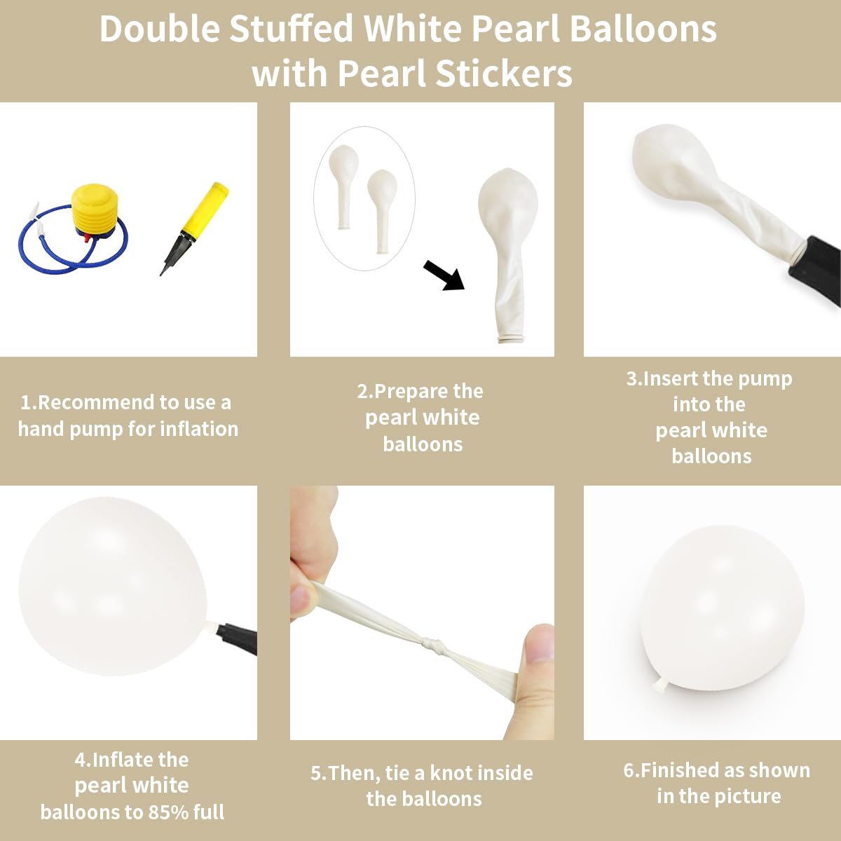 JZCZOEB Double Stuffed Pearl White Balloons Different Sizes 116Pcs 5/10/12/18 Inch White Balloons Arch Garland Kit with Pearl Stickers for Wedding Bridal Shower Birthday Baby Shower Birde to Be