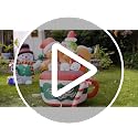 WBHome 10 Ft Christmas Inflatable Gingerbread Candy House with Nutcrackers & LED Lights, Outdoor Yard Decor