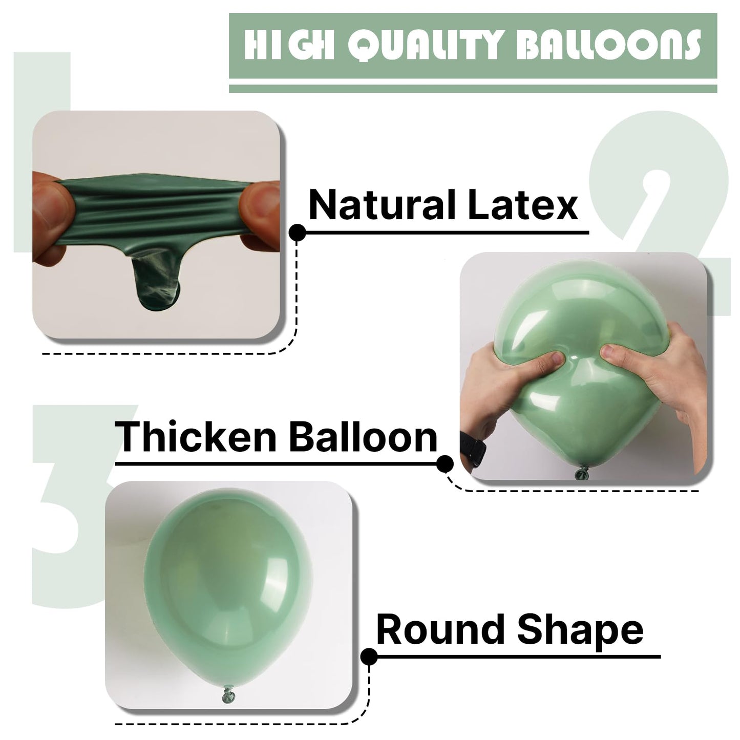 PartyWoo Sage Green Balloons 50 pcs 12 Inch Matte Dusty Olive Boho Green Eucalyptus Latex Helium Balloons for Wedding Baby Shower Gender Reveal Birthday Graduation Safari Party Decorations Green-F03