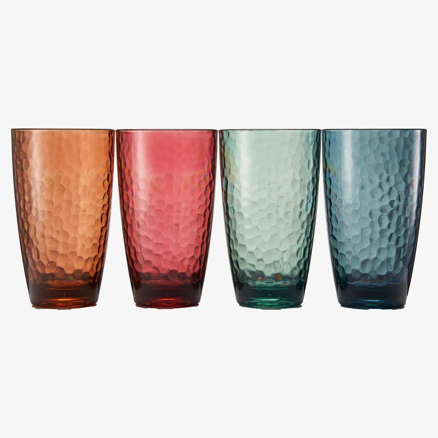 Unbreakable Large Premium Plastic Reusable Drinking Glasses (4 Set) Restaurant Cups Style, Jewel Muted Colors 19 oz Acrylic Tumbler | BPA-Free Tumblers | Top-Rack Dishwasher Safe, Tritan Shatterproof