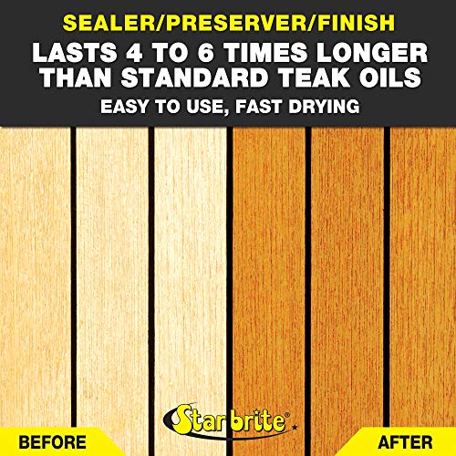 Star Brite 128 Oz Golden Teak Oil - Outdoor Wood Sealer & Preserver