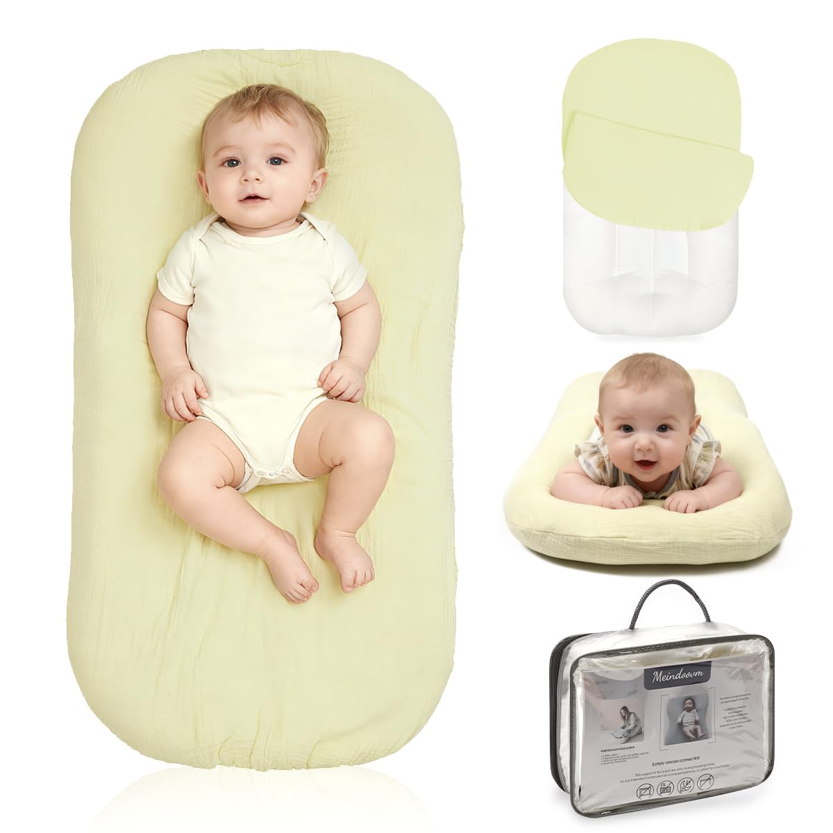 Kelly Infant Support Cushion - Portable Tummy Time Mat for Newborns 0-24 Months | Soft Cotton Design