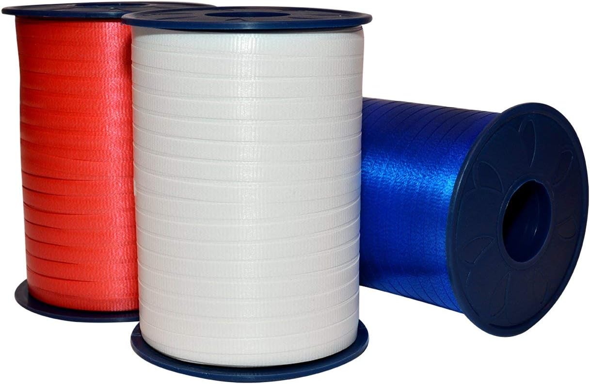 Morex 3-Pack Crimped Curling Ribbon 3/16" x 500 YD - Red Gift Wrapping & Party Decorations