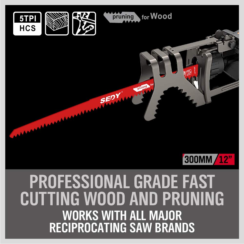 Skiennix 12-Inch Wood Pruning Saw Blades - 5TPI for Efficient Tree Trimming | 5-Pack Set