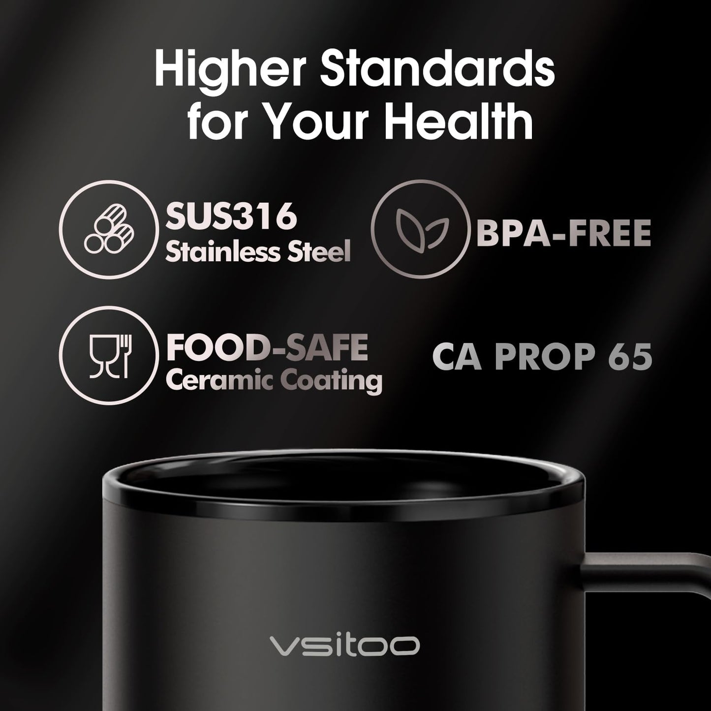 Vsitoo S3 Plus 14oz Heated Coffee Mug - Temperature Control Smart Mug with Mug Warmer, Auto-Sensing AI Heats Drinks to 120-150°F Hands-Free.Ideal for Home/Office/Gifts, Tan