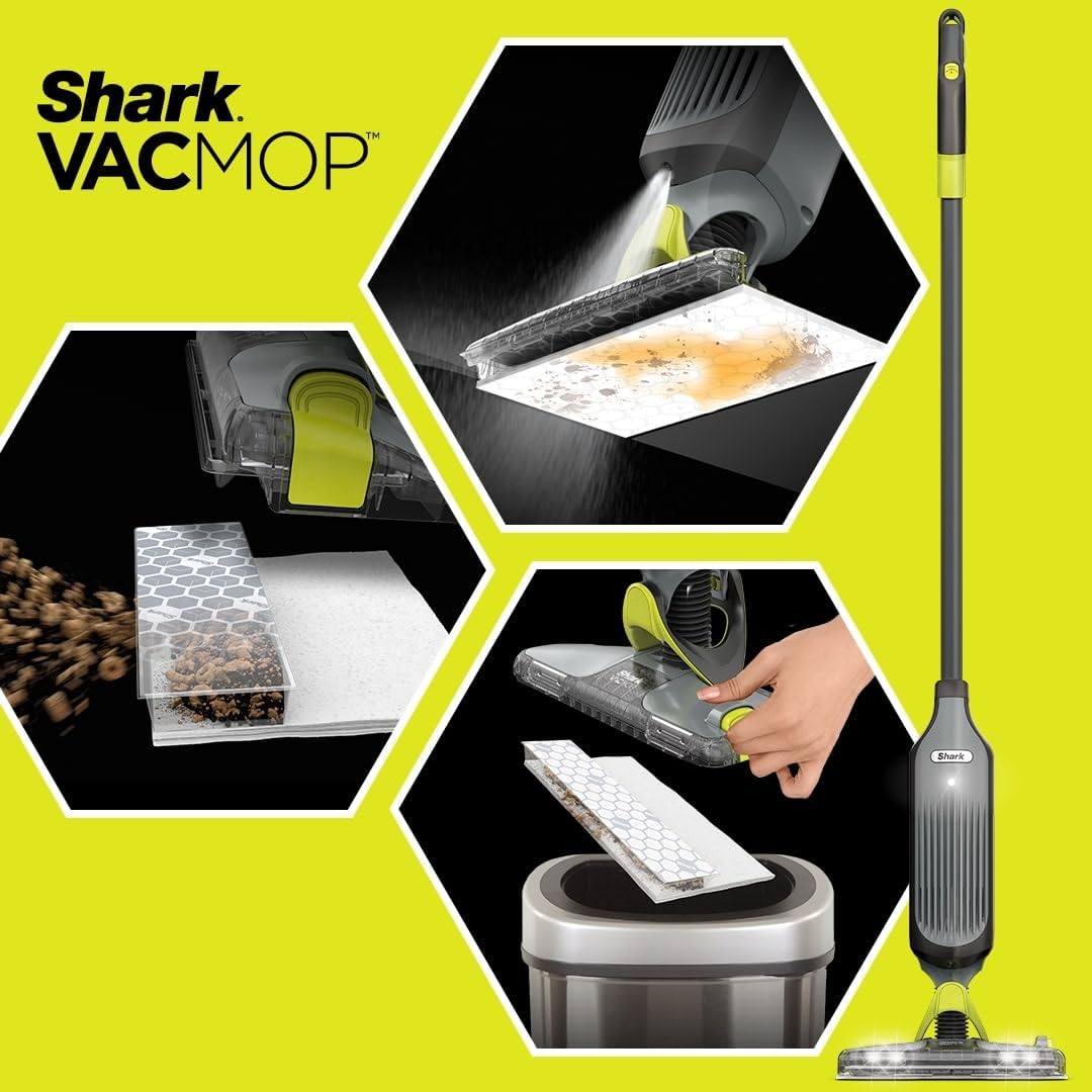 Shark VACMOP Disposable Hard Floor Pad Refills - No-Touch Disposal for All Sealed Floors | 46 Count