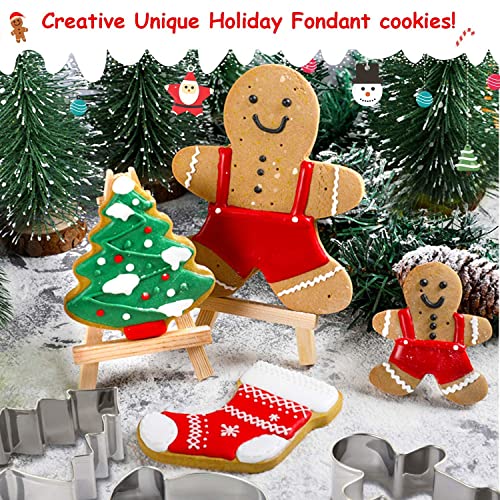 Q-BAKER 8-Piece Stainless Steel Christmas Cookie Cutter Set with Holiday Shapes