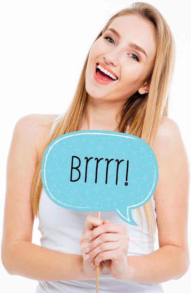 Winter Party Photo Booth Props Kit - 20 Fun Accessories for Celebrations