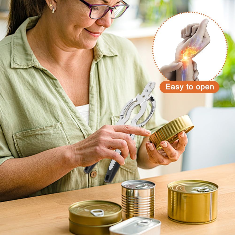 Skiennix Stainless Steel Jar Opener - Multifunctional Tool for Weak Hands | Ideal for Seniors with Arthritis