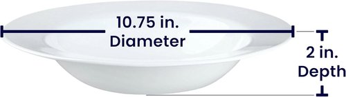 Corelle Impressions Wide Rim Entree Bowl Set - 28oz | 4-Pack in Winter Frost White