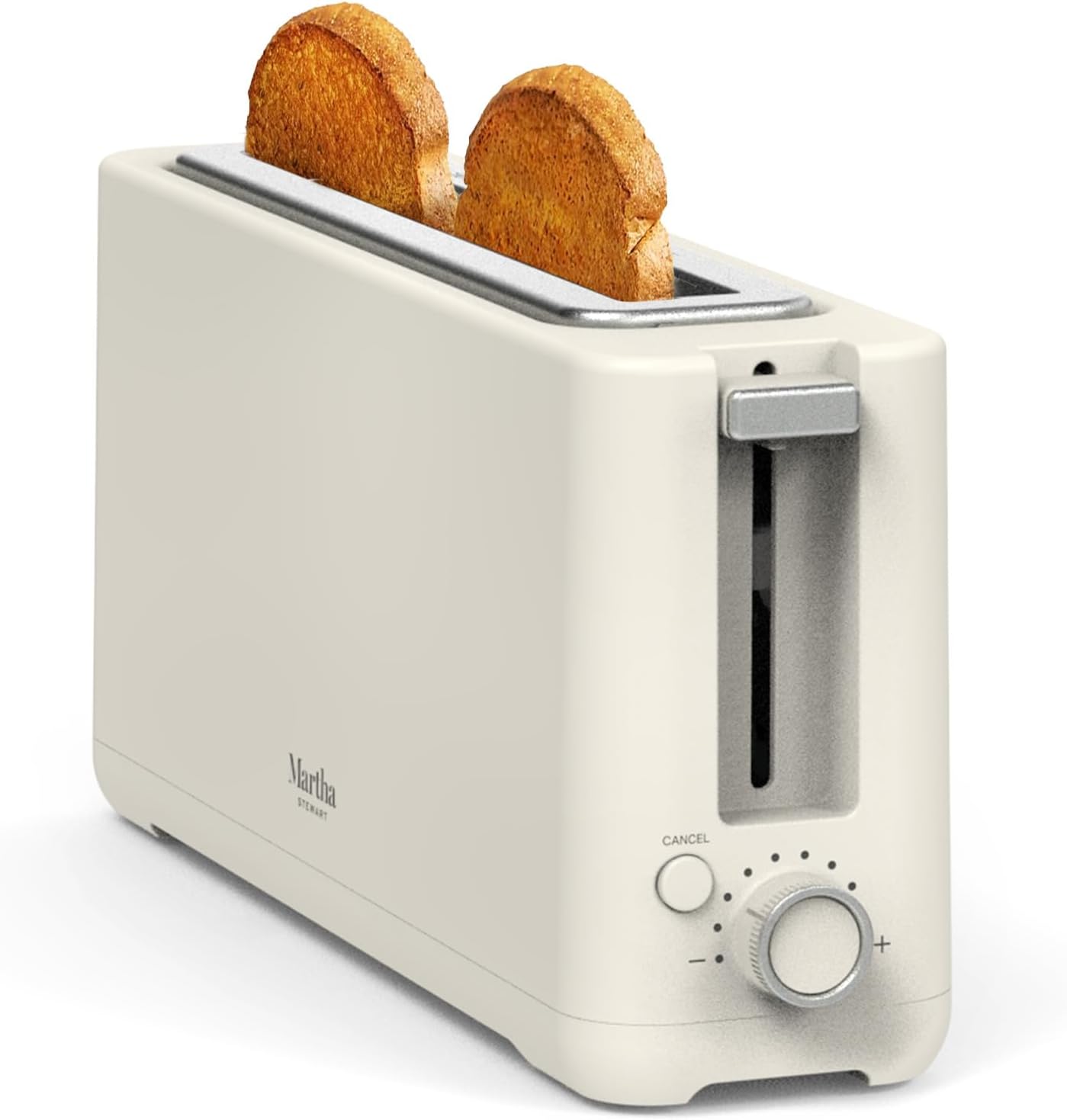 Martha Stewart 2-Slice Long Slot Toaster - Extra Wide for Sourdough & Bagels | 10 Shade Settings, Slim Design