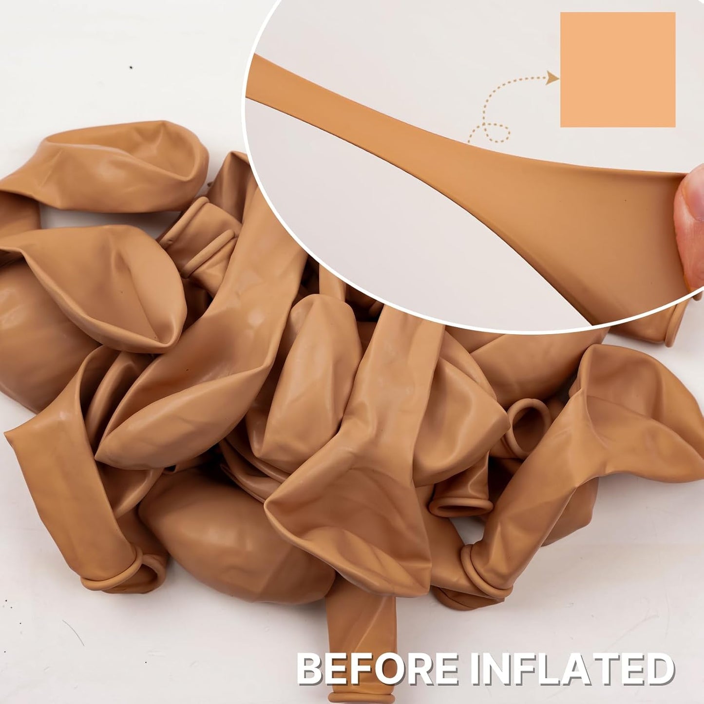 PartyWoo Nude Balloon Arch Kit - 127pcs in Various Sizes for Jungle Safari & Baby Shower Decor | Apricot & Brown