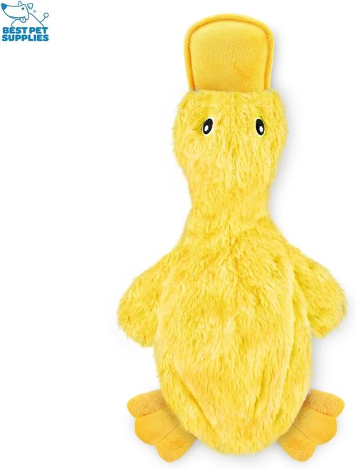 Best Pet Supplies Interactive Squeaky Dog Chew Toy - Durable Crinkle Duck for All Dog Sizes (Yellow)