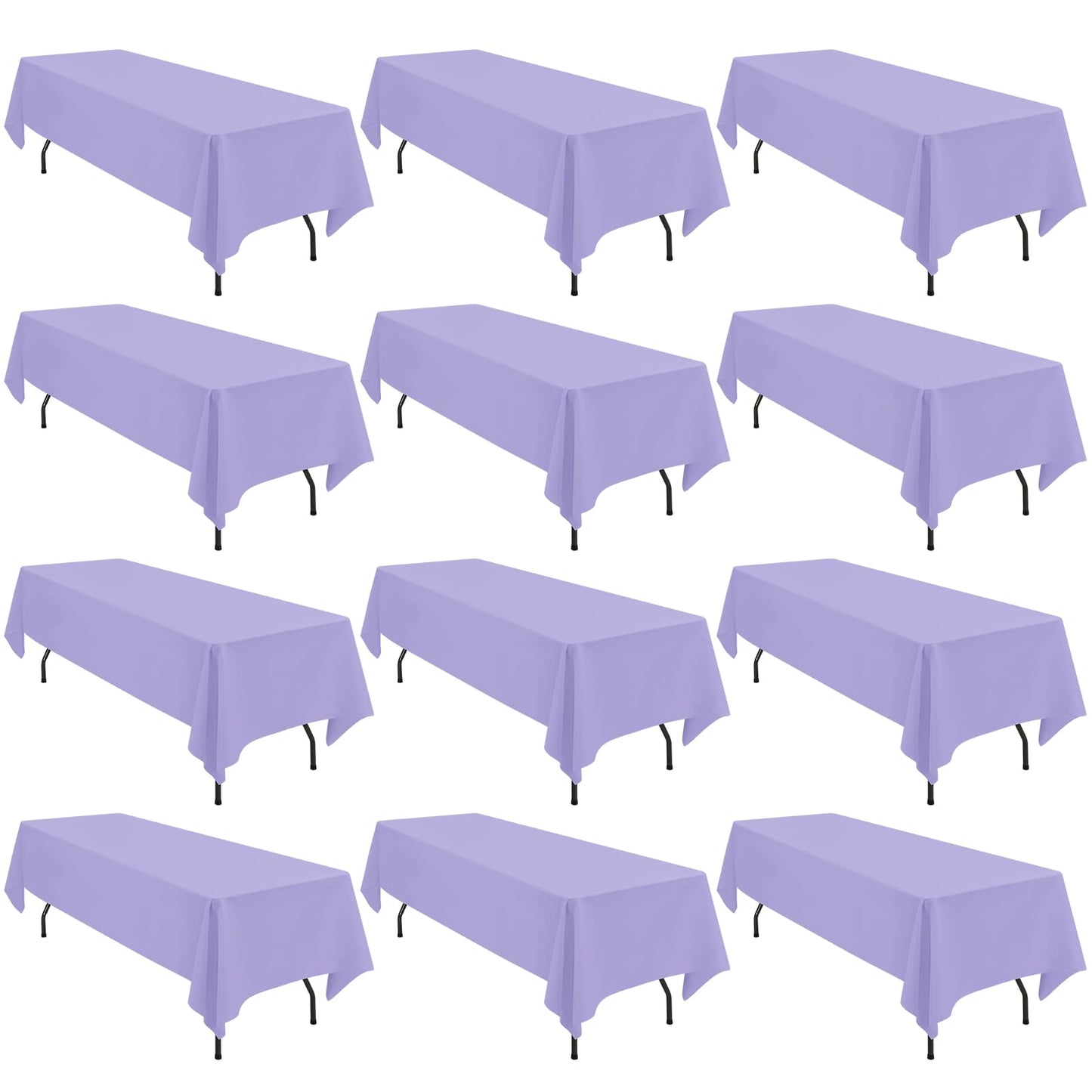 12 Pack Polyester Tablecloth 60 x 126 Inch Royal Blue Tablecloth for 8 Ft Rectangle Tables,Washable Fabric Table Covers Polyester Table Clothes for Wedding Parties Banque