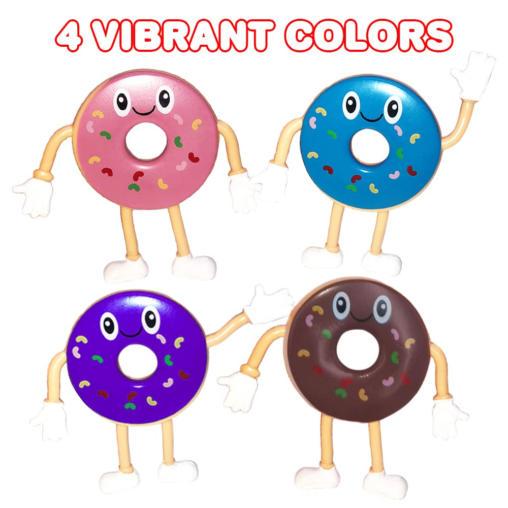 ArtCreativity Bendable Donut Figures, Set of 12, Bendable Toys for Kids, Donut Party Favors for Boys and Girls, Stress Relief Fidget Toys for Kids, Goodie Bag Stuffers, and Pinata Fillers