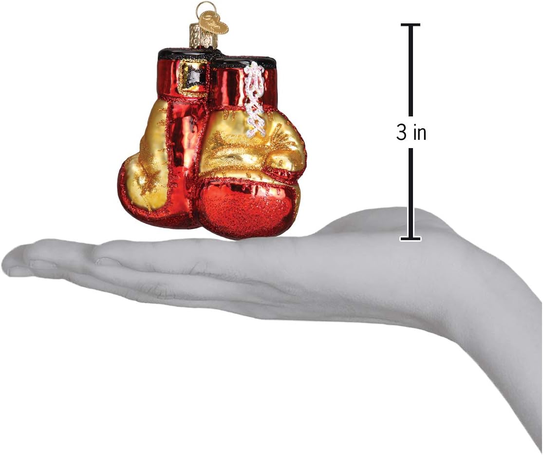 Boxing Gloves Glass Ornament - Handcrafted Christmas Tree Decoration, Sport Collection