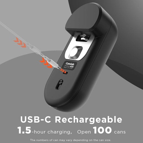 Canslab Turbo Rechargeable Can Opener - Professional Grade, Auto-Stop, LED Display | Wall-Mountable, Hands-Free Operation