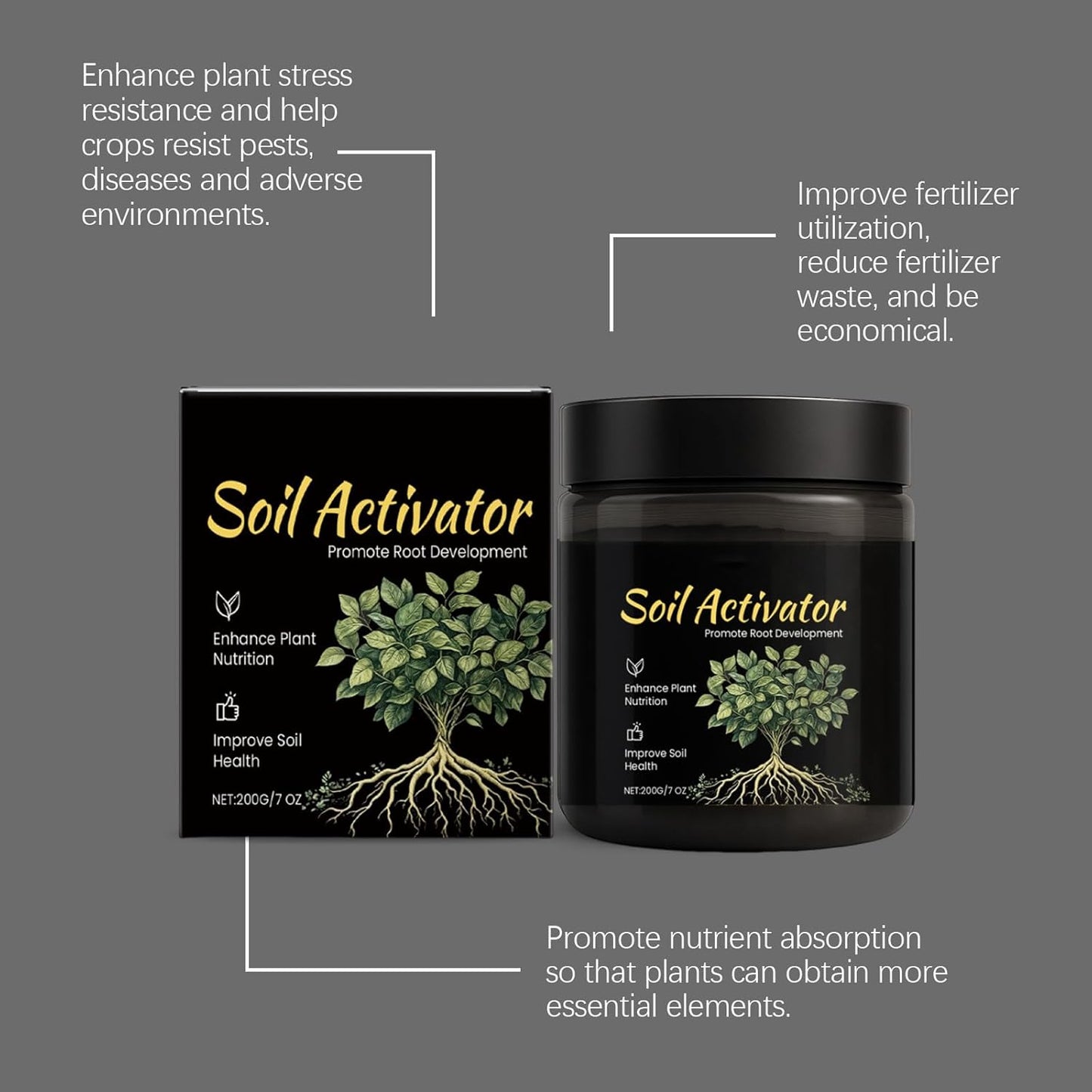 Soil Pro Activator - 200G Soil Activator for Plants | Boost Root Growth & Nutrient Uptake for Gardens, Lawns & Indoor Plants