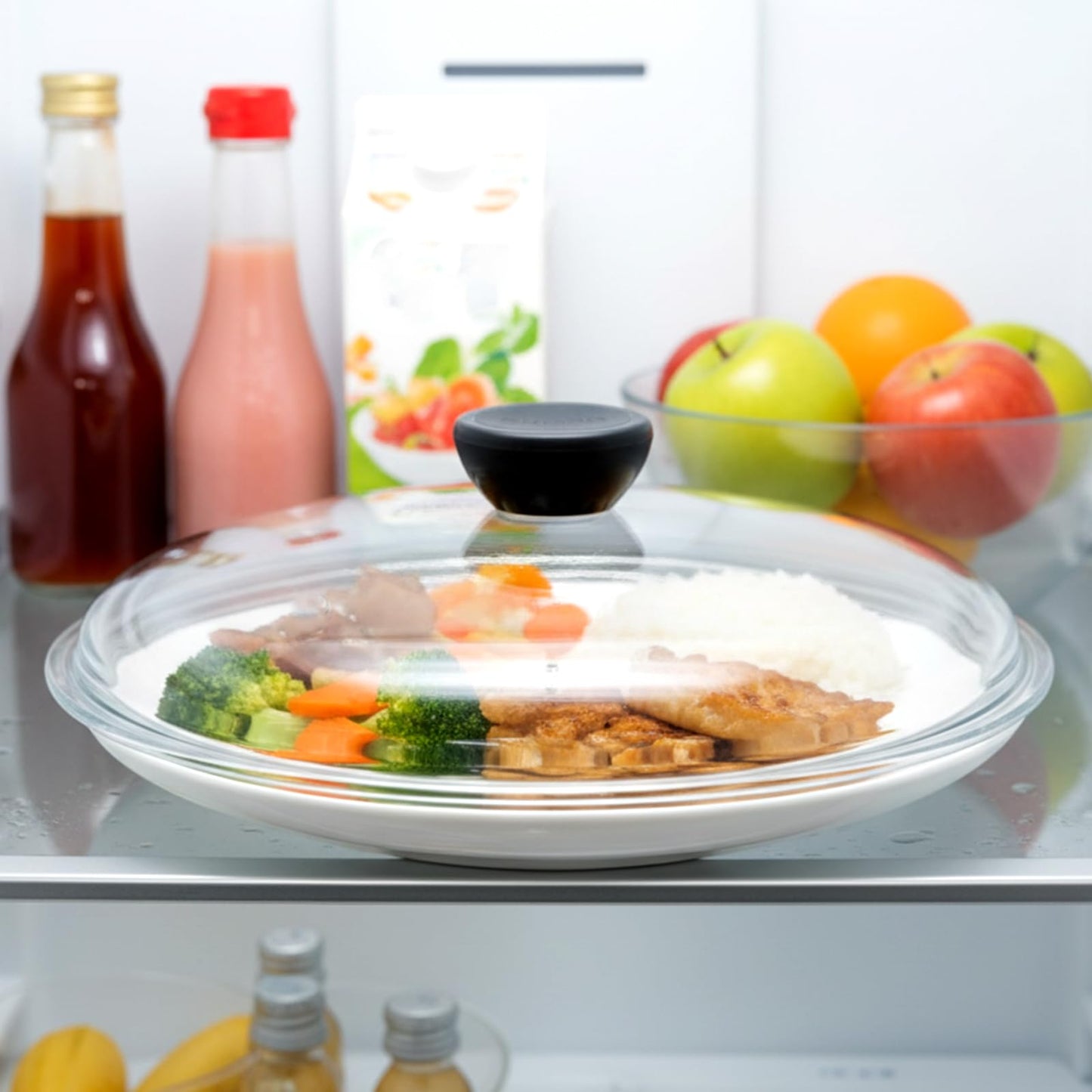 LemonRoad 3 Pack 10" Glass Microwave Splatter Cover for Food, Glass Cookware & Bakeware Cover Microwave Food Splatter Lid with Grip Handle, Dishwasher Safe
