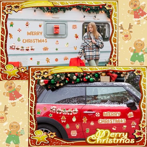 25Pcs Christmas Refrigerator Magnets, Santa Christmas Tree Gingerbread Magnets Xmas Decorative Fridge Door Magnetic Stickers for Winter Xmas Holiday Locker Cabinets Fridge Home Decor