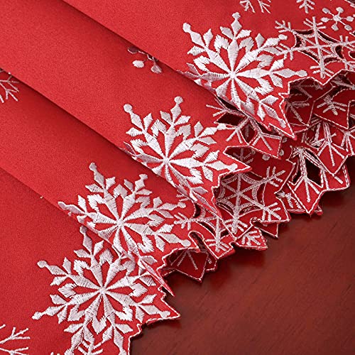 Simhomsen Embroidered Snowflakes Table Runner 14x144 inches Christmas Winter Decor