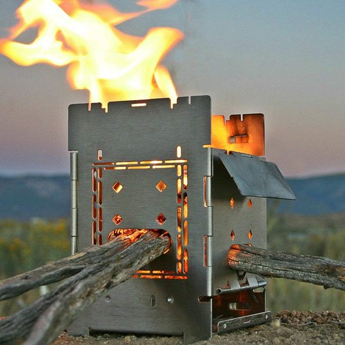 Firebox Bushcraft Camp Stove Kit - Wood Burning/Multi Fuel - Collapsible/Folding - Portable Campfire - Model Gen 2 5 inch / G2-5" Stainless Steel Camping Stove