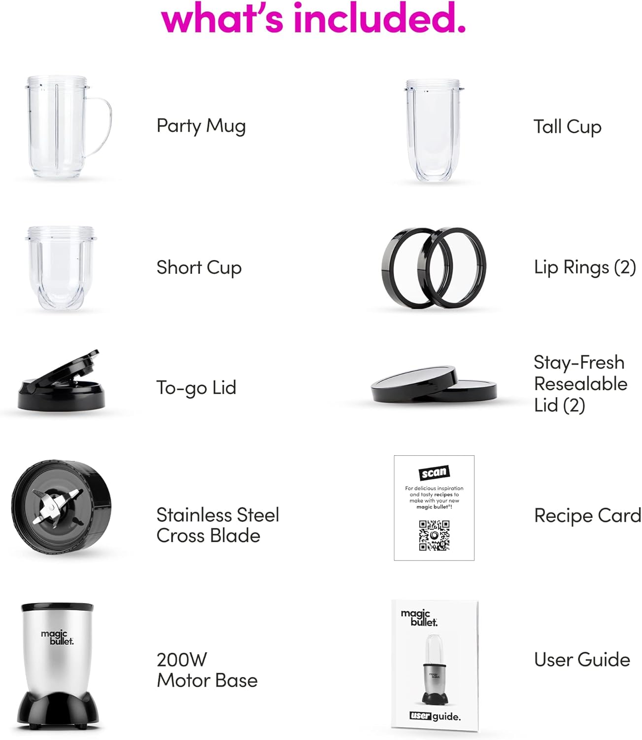 Magic Bullet Blender - 11-Piece Set in Silver | Compact and Versatile Kitchen Essential
