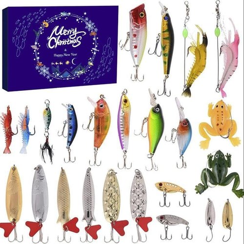 Advent Calendar Fishing Lures - 24 Days Countdown Surprise Gift for Men & Teens | 2025 Christmas