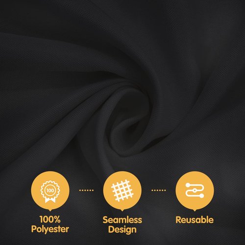 BRILLMAX 6 Pack Black Tablecloths 60 x 102 Inch for 6ft Rectangle Tables - 150 GSM Polyester Fabric, 15" Standard Drop, Water, Stain & Wrinkle Resistant Cloth Cover for Wedding Banquet Dining Buffet
