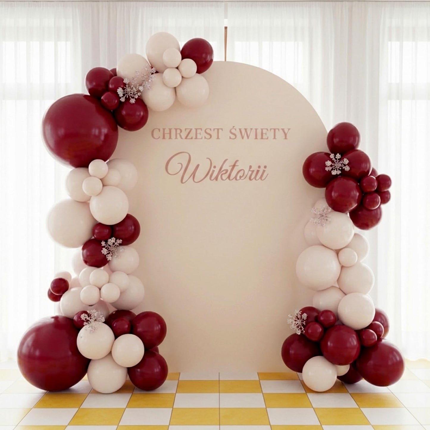 RUBFAC Burgundy Balloons 129pcs Different Sizes Pack of 18 12 10 5 Inch, Latex Maroon Dark Ruby Red Balloon Garland Arch Kit for Wedding Anniversary Birthday Party Decorations