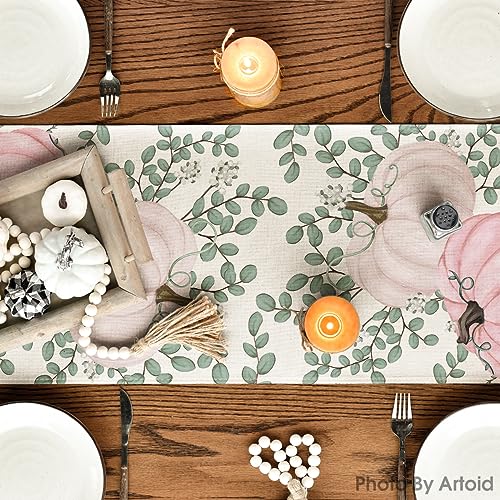 Artoid Mode 13 x 108 Inch Pink Fall Table Runner - 210 GSM Polyester Home Decor